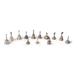 Lot consisting of thirteen silver bells, 19th century