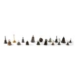Lot consisting of seventeen bells in different metals and bronze, different periods