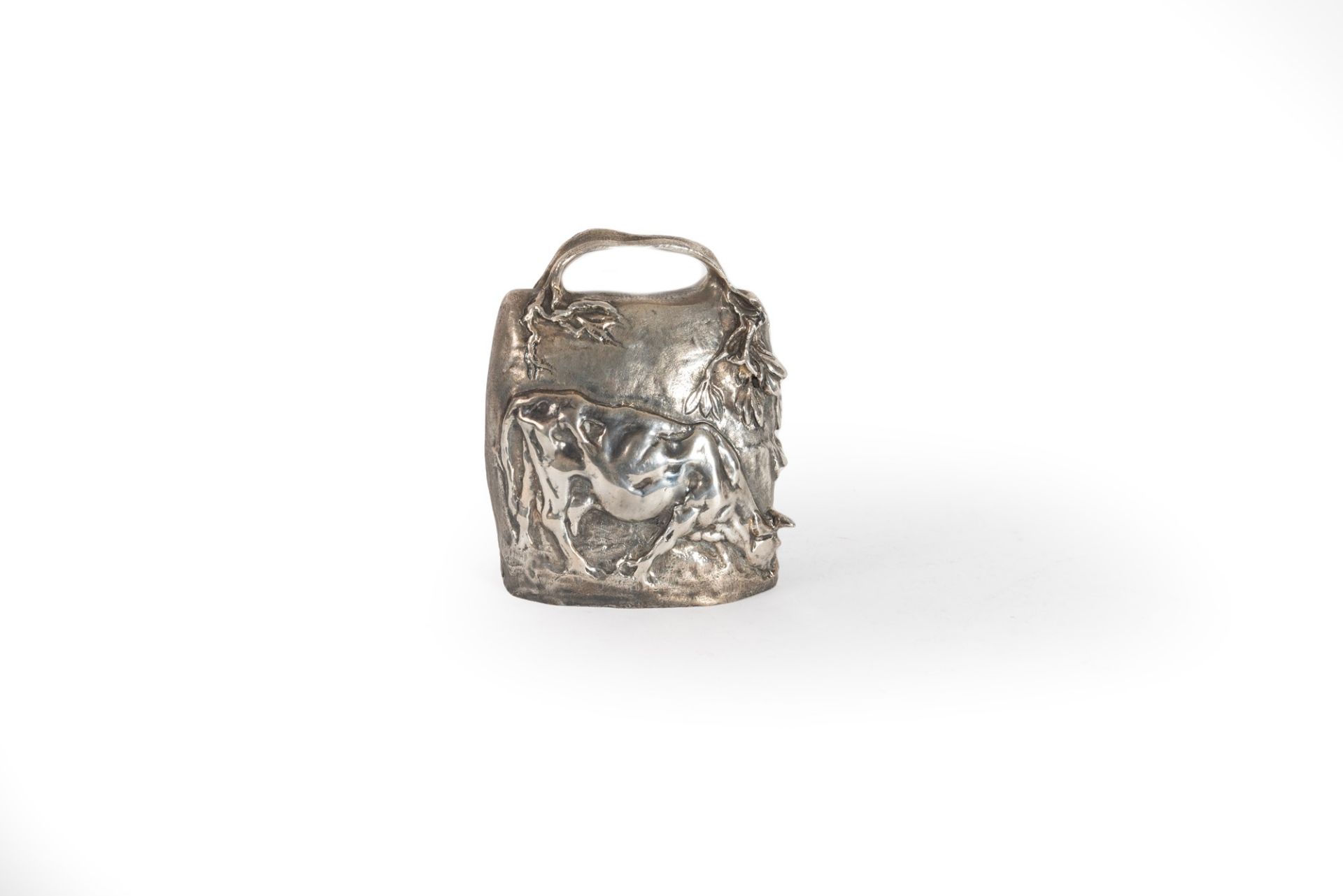 Silver bell with cow and roe deer, 20th century