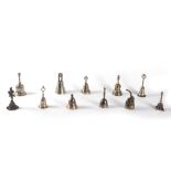 Lot consisting of eleven silver bells, 20th century