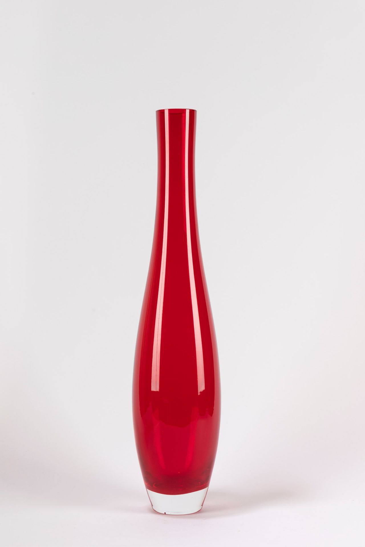 Red glass vase, Murano, La Murrina, 20th century