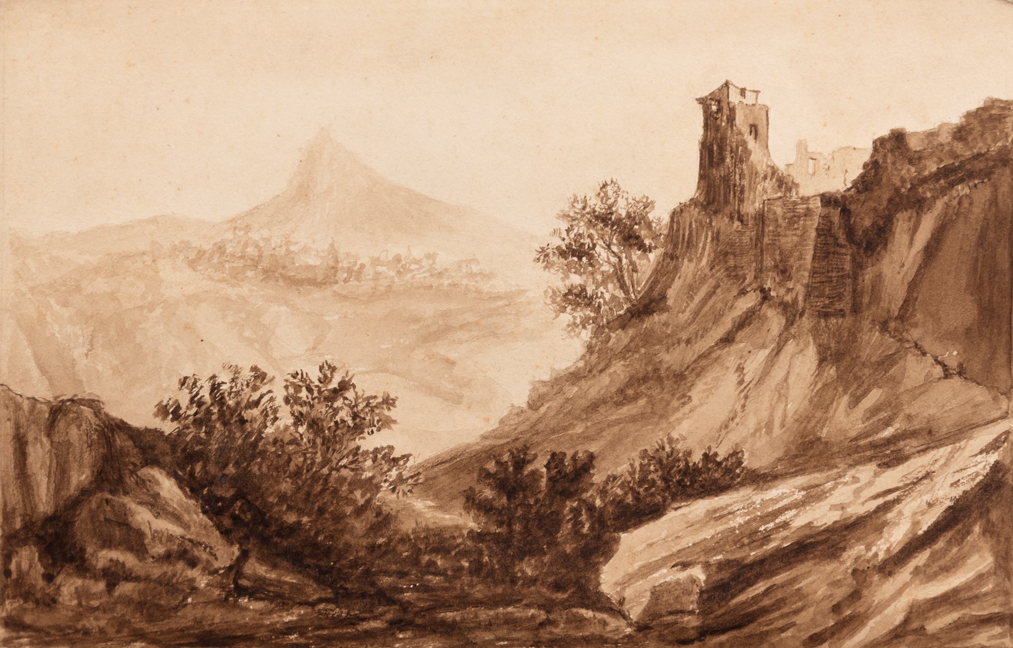 Scuola italiana, secolo XIX - Lot consisting of twelve drawings depicting landscapes and views - Image 22 of 25