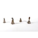 Lot consisting of four silver bells, London, England, 19th - 20th centuries