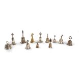 Lot consisting of twelve silver bells, 19th - 20th centuries