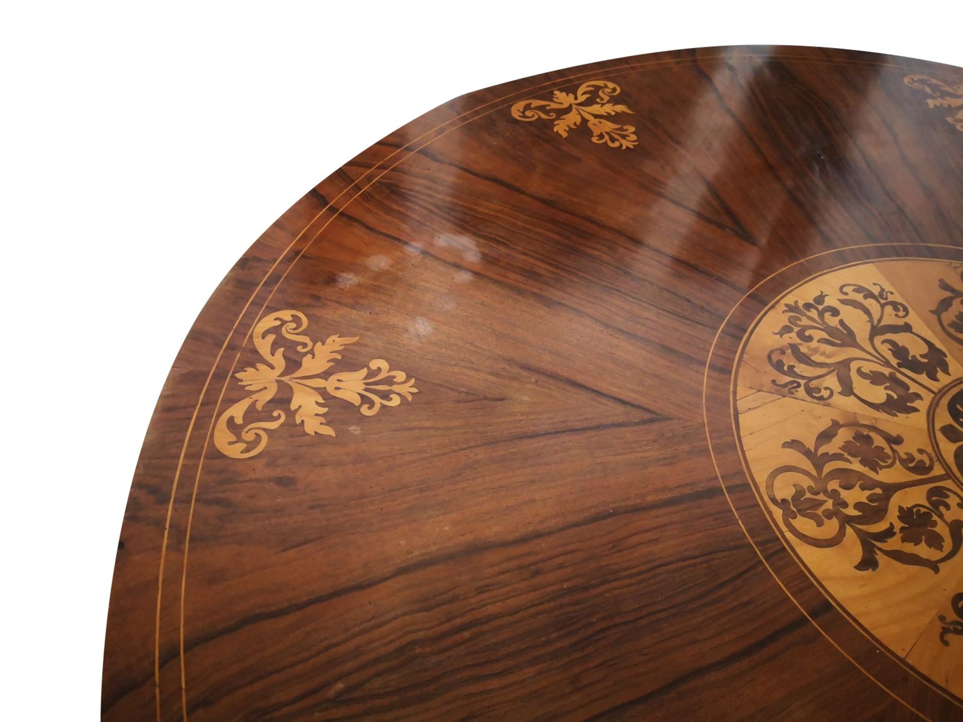 Round table inlaid with floral motifs, 19th century - Image 3 of 4