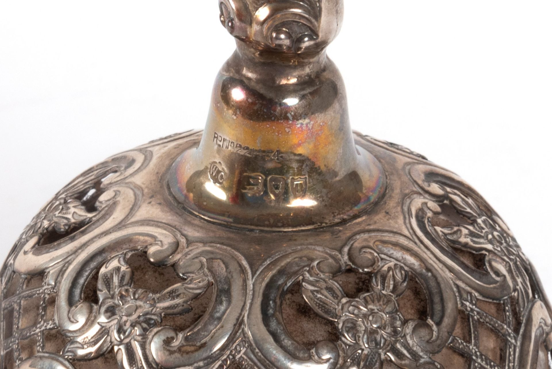 Crystal and silver bell, London, England 19th century - Image 2 of 2