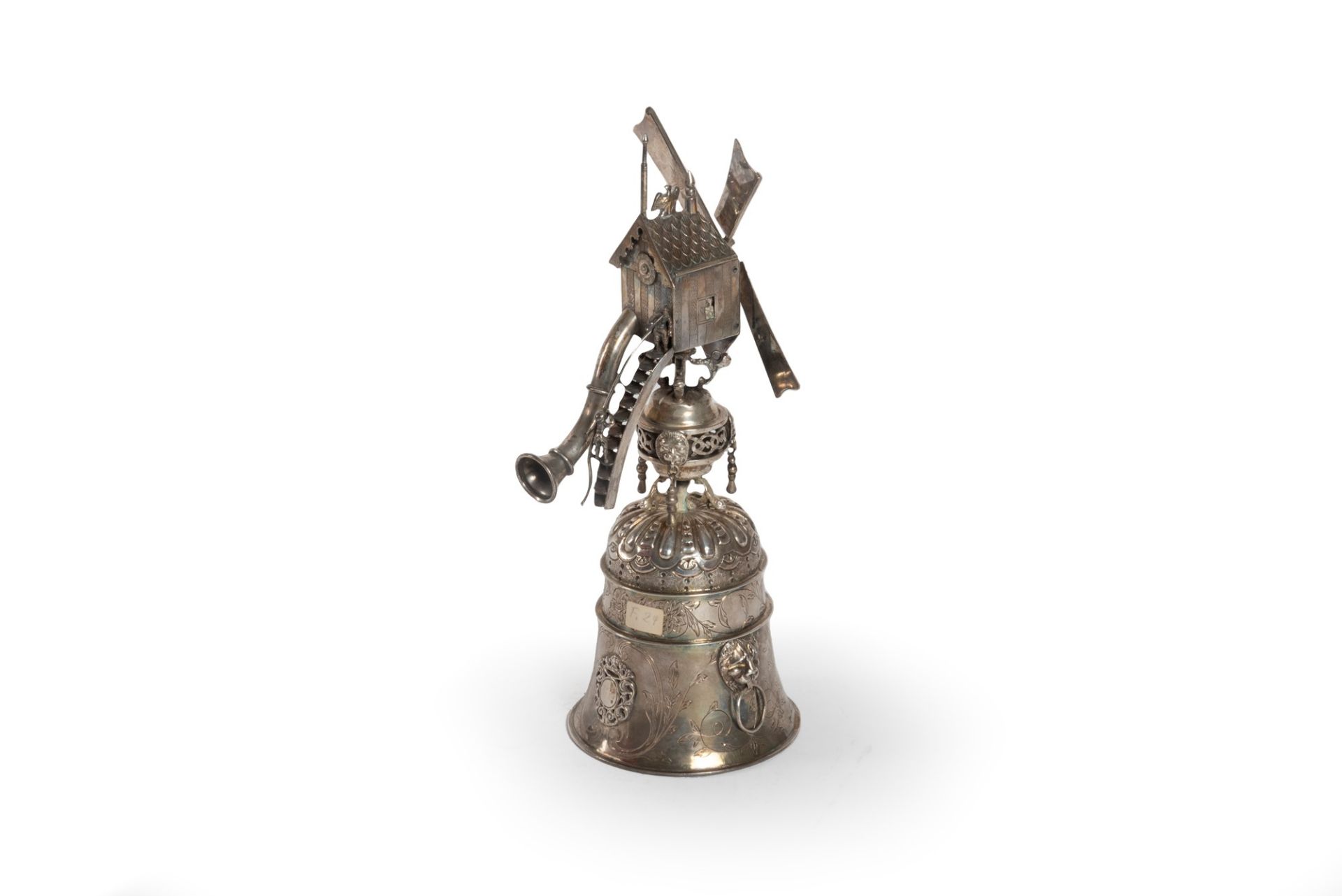 Silver bell, 19th century (windmill cup) - Image 2 of 4