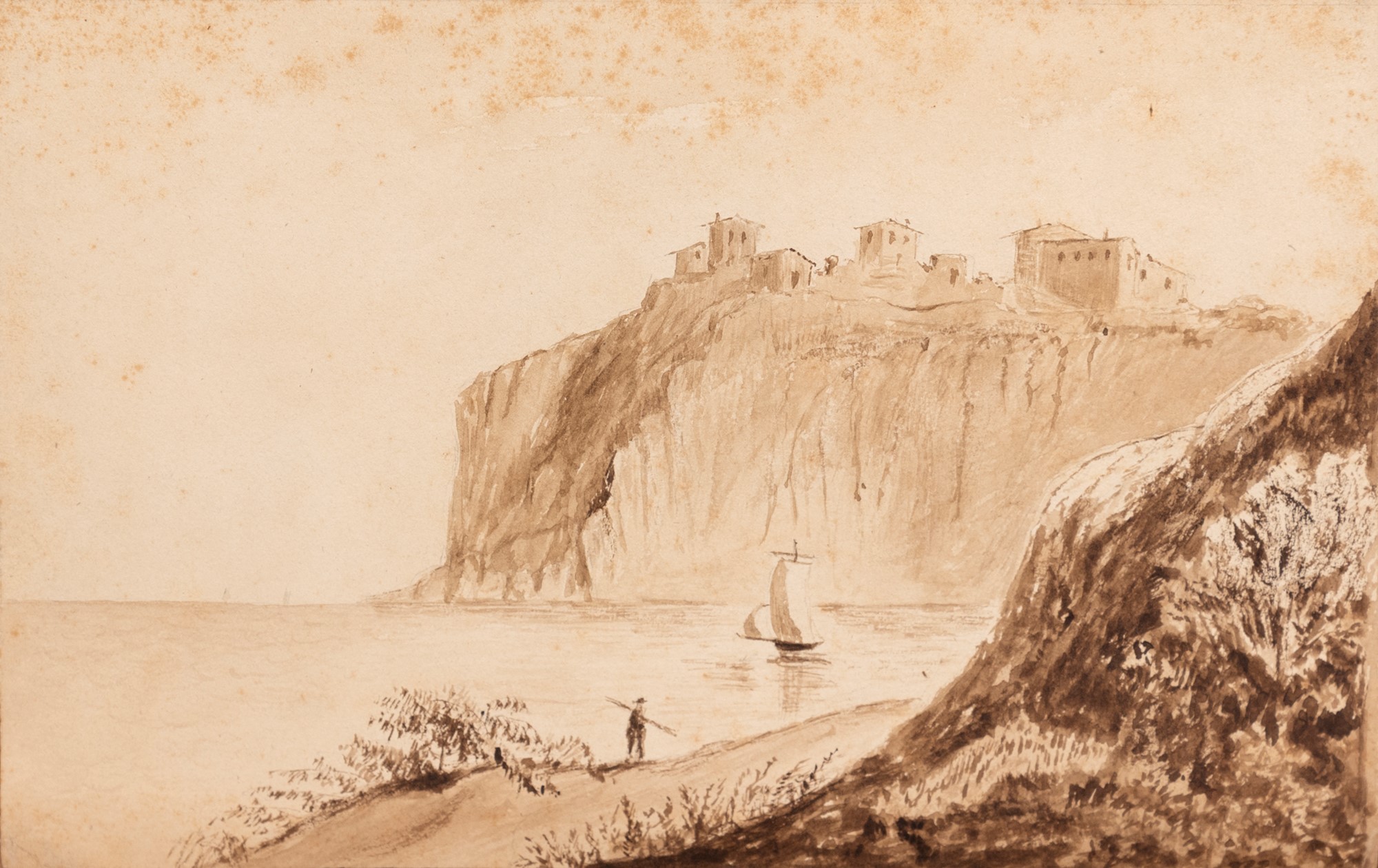 Scuola italiana, secolo XIX - Lot consisting of twelve drawings depicting landscapes and views - Image 10 of 25