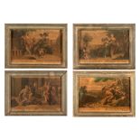 Four Louis XVI frames in lacquered wood, 18th century Marche