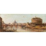 Scuola italiana, inizi secolo XX - Rome, view of the Tiber with Castel Sant'Angelo and San Pietro