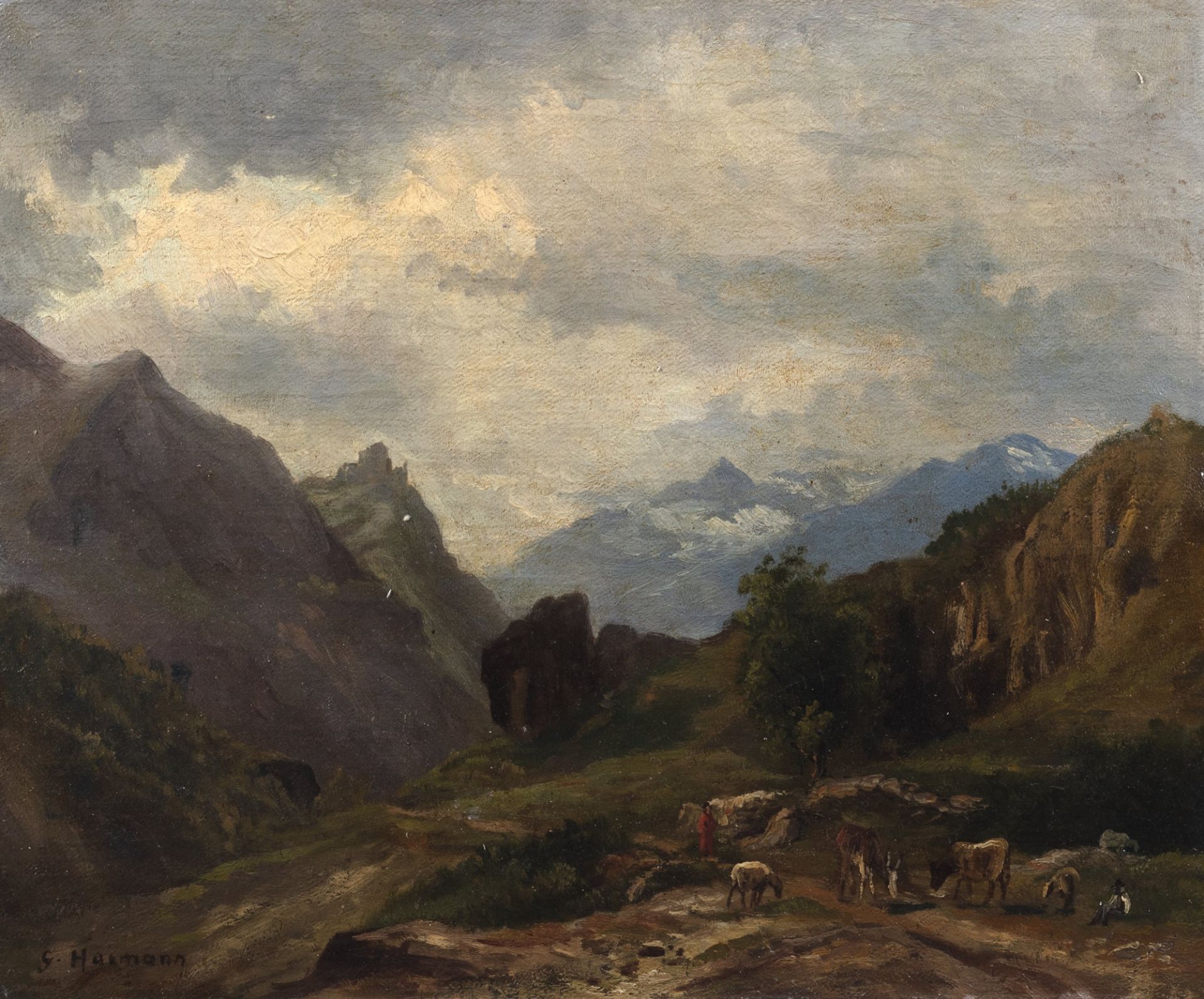 Giuseppe Haimann (Milano 1828-Alessandria d'Egitto 1883) - Alpine pasture