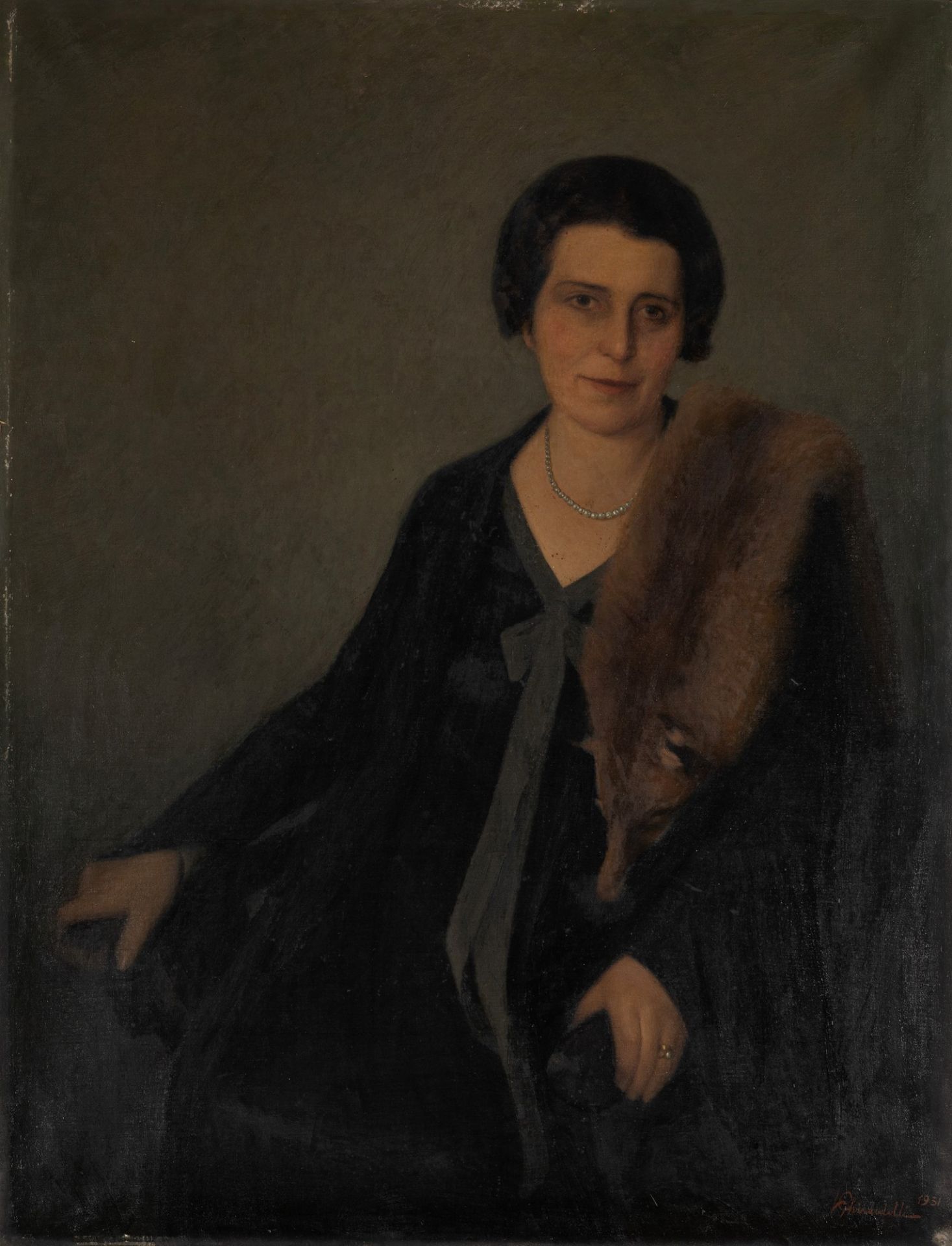 Vincenzo Ghirardelli (Gandino 1894-1967) - Portrait of Signora Piccinelli Rota, 1931