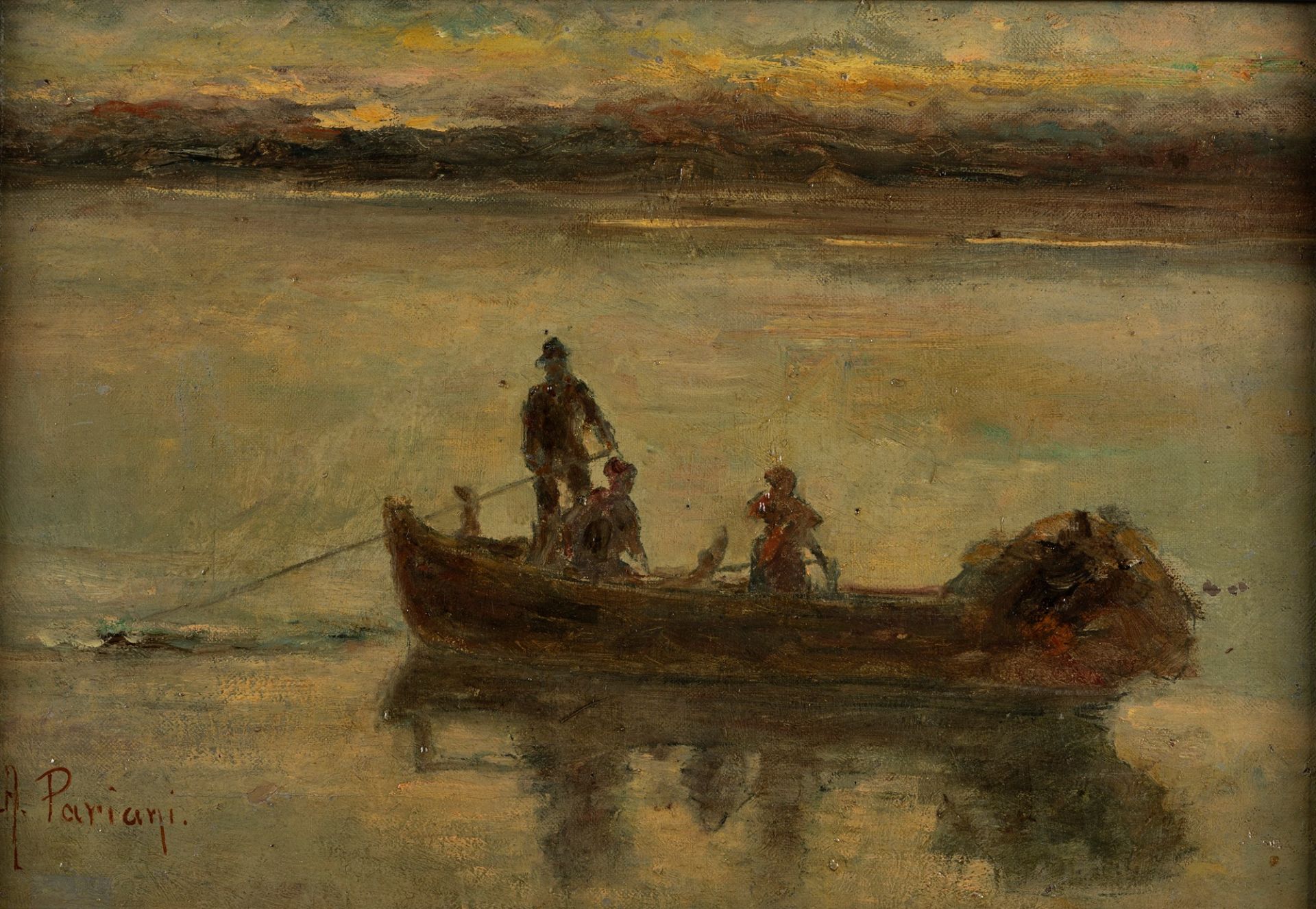 Alfredo Pariani (Milano 1876-Pallanza 1931) - The boat trip