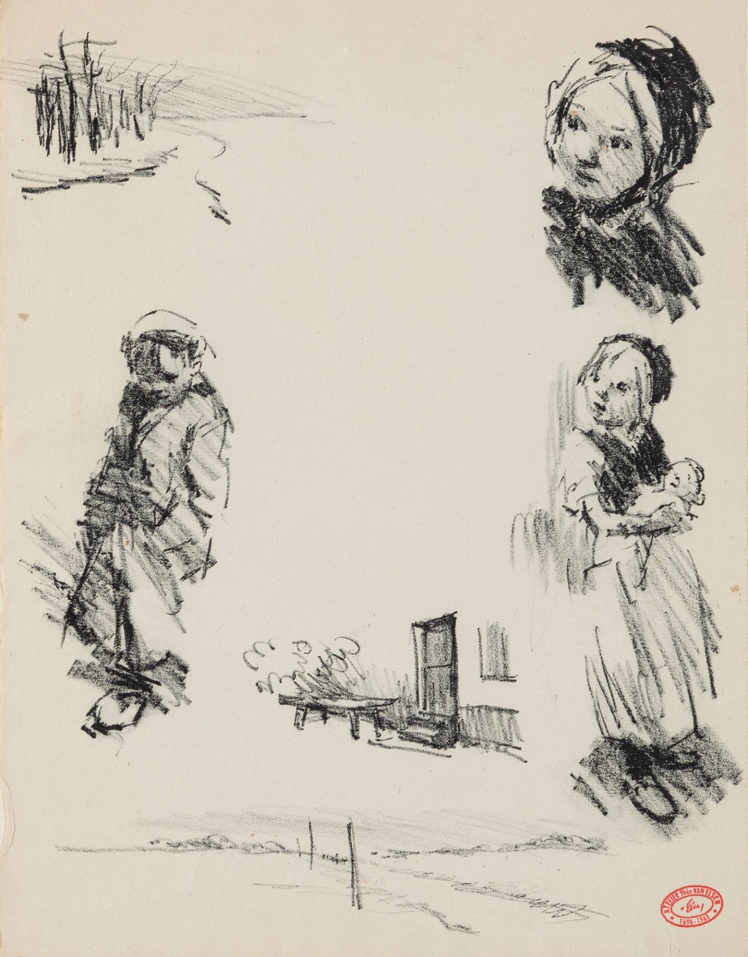 Theodore van Elsen (Java 1896-Parigi 1961) - Study of children