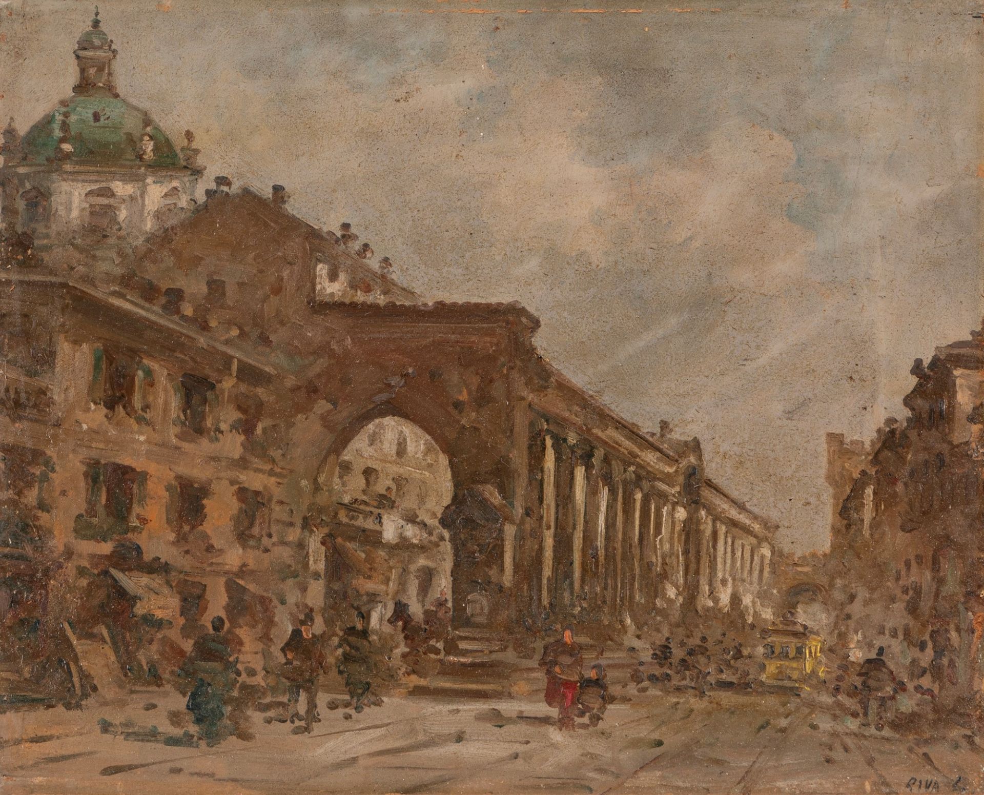 Giovanni Riva (Torino 1890-1973) - Milan, the Columns of San Lorenzo