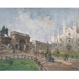 Giovanni Riva (Torino 1890-1973) - Piazza Duomo in Milan