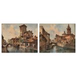 Giovanni Riva (Torino 1890-1973) - Views of the Navigli in Milan