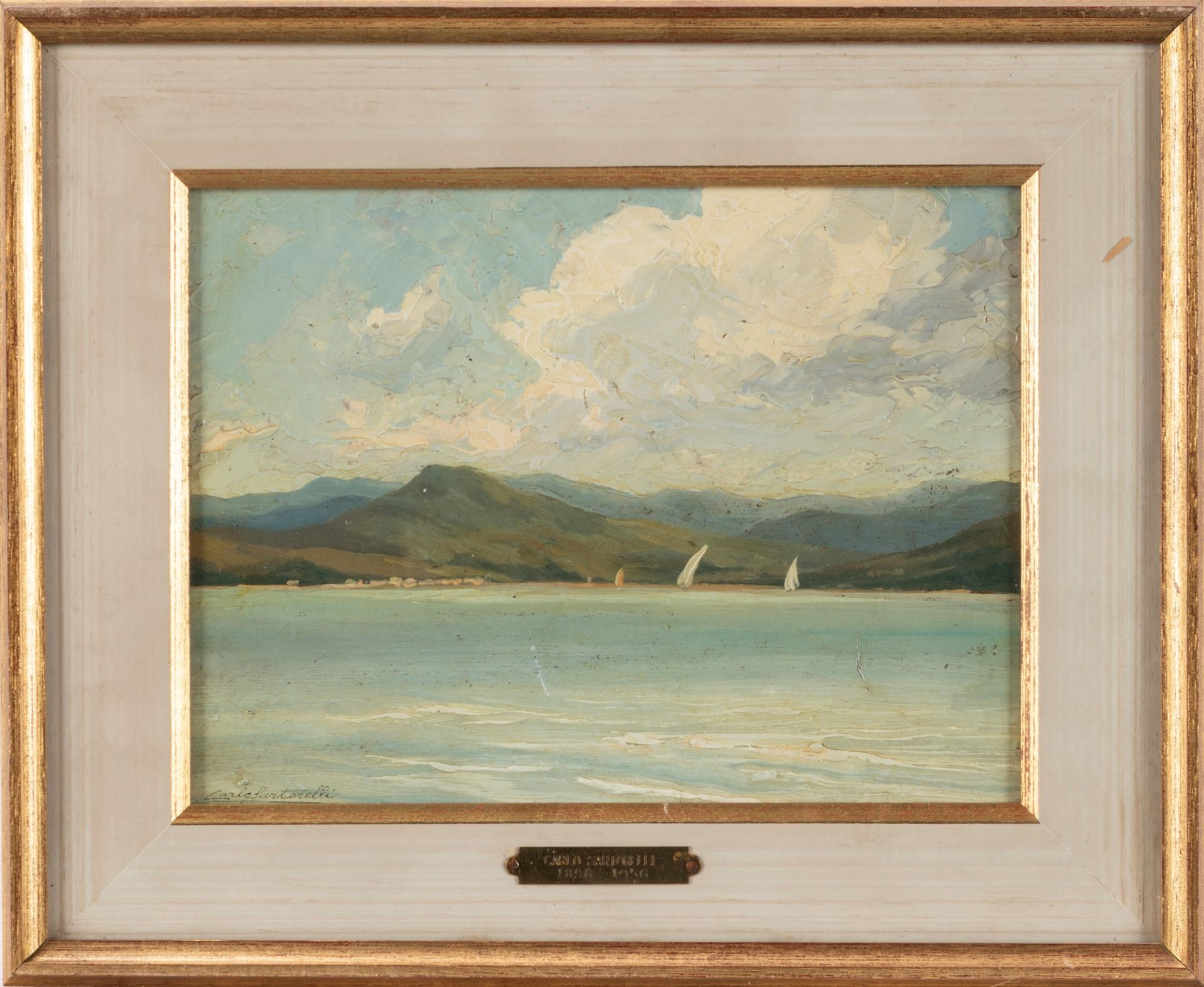 Carlo Sartorelli (1896-1956) - Lake landscape - Image 2 of 3