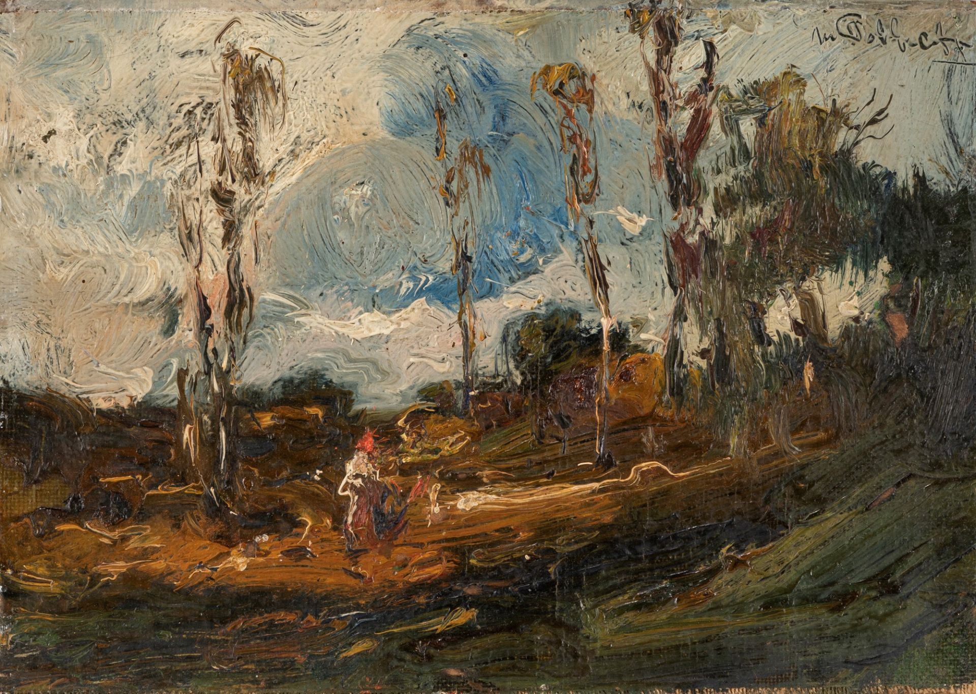Mario Pobbiati (Milano 1887-1956) - Landscape with figure