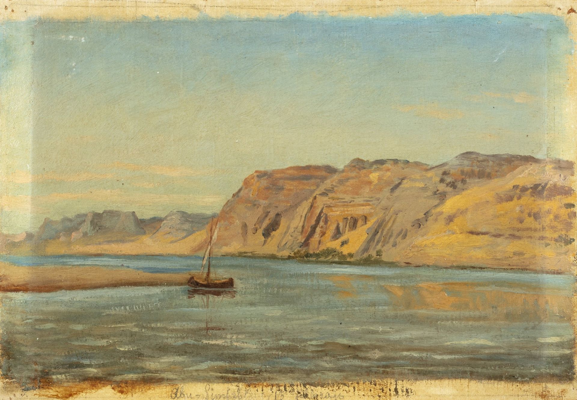 Giuseppe Haimann (Milano 1828-Alessandria d'Egitto 1883) - Abu Simbel, on the bank of the Nile