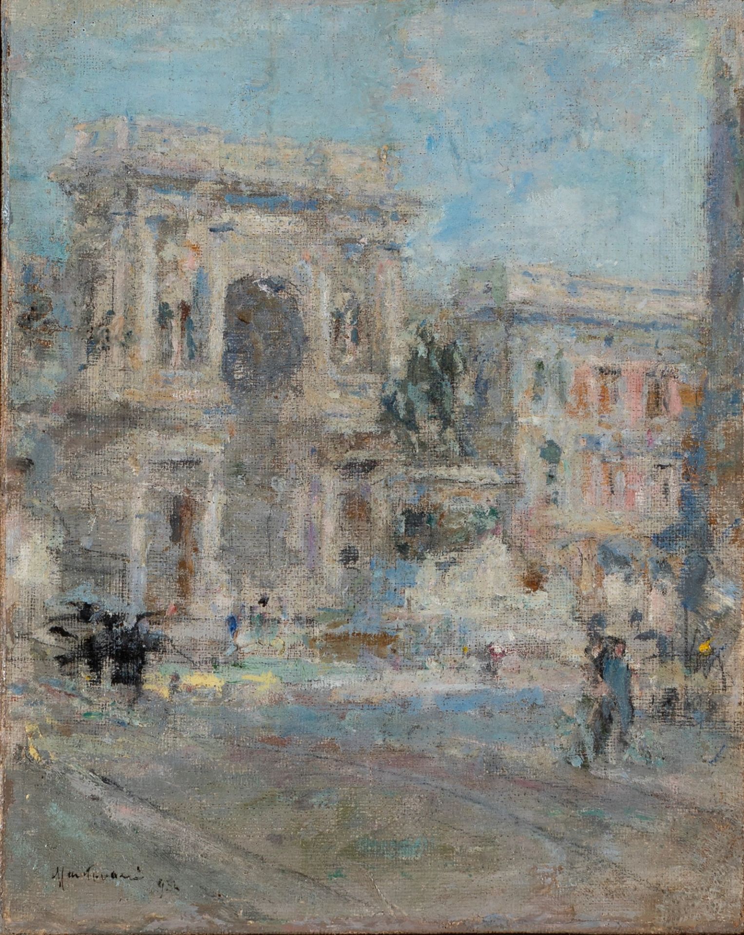 Luigi Mantovani (Milano 1880-1957) - Piazza del Duomo in Milan, 1934