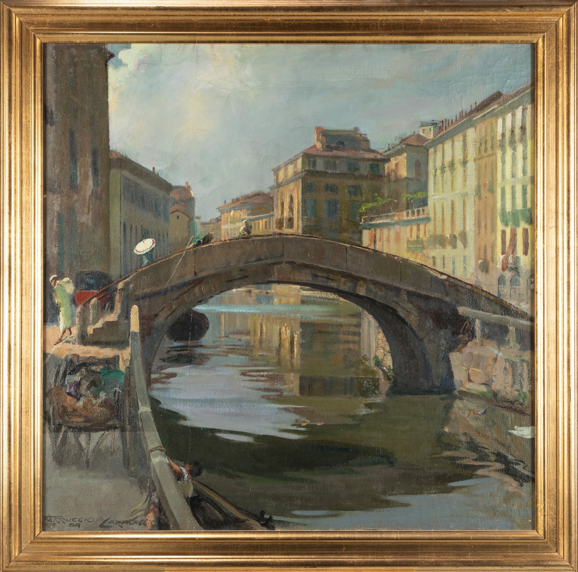 Piero Ferruccio Baruffi detto Ferruccio da Caravaggio (Caravaggio 1889-1958) - The Naviglio - Image 2 of 3