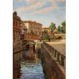 Lazzaro Pasini (Reggio Emilia 1861-Milano 1949) - Naviglio in Milan, 1930