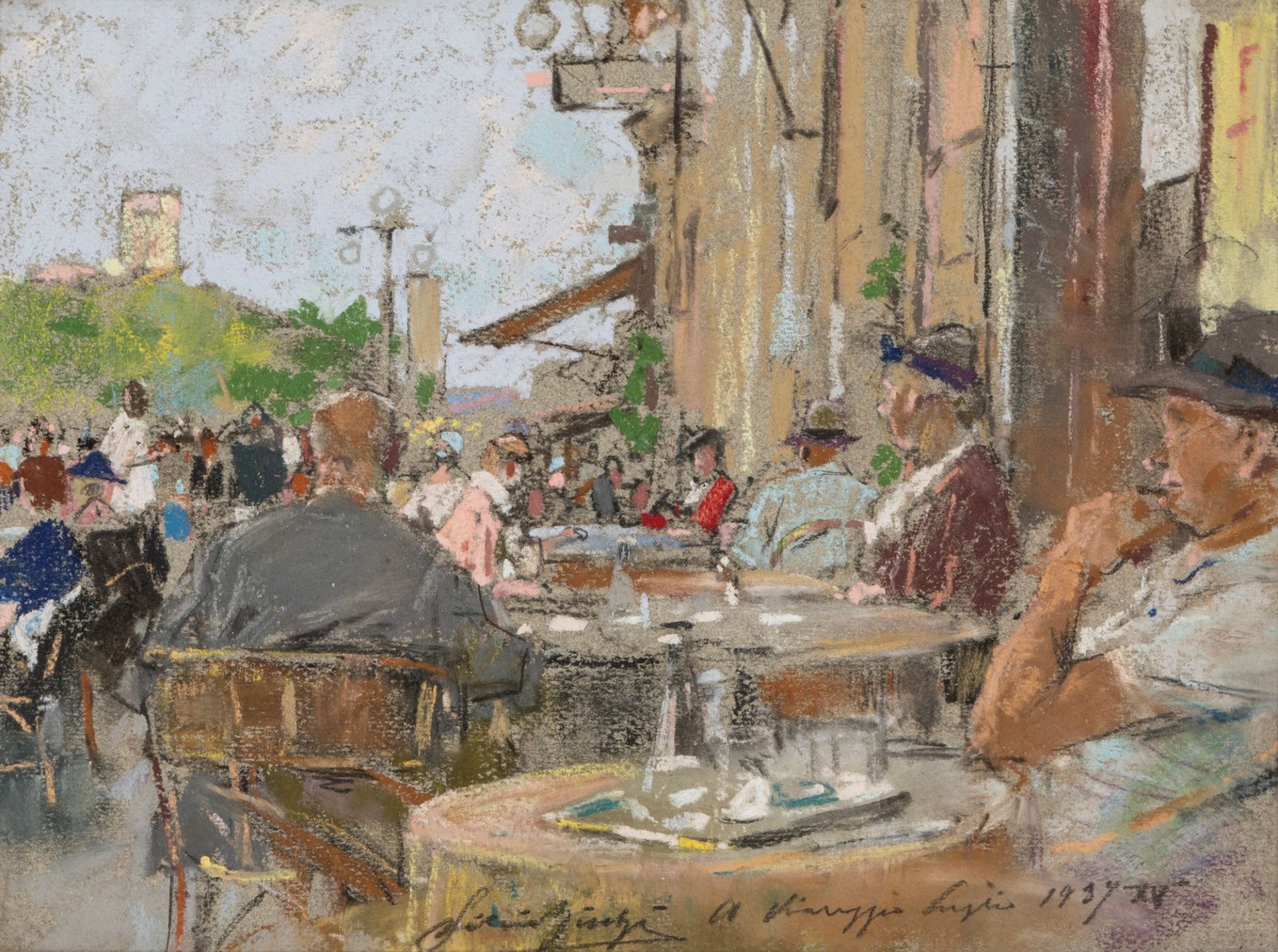 Silvio Bicchi (Livorno 1874-Firenze 1948) - Cafè in Viareggio, 1937