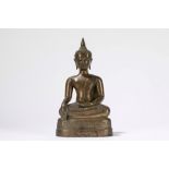 A seated bronze Buddha. Thailand, late 19th century