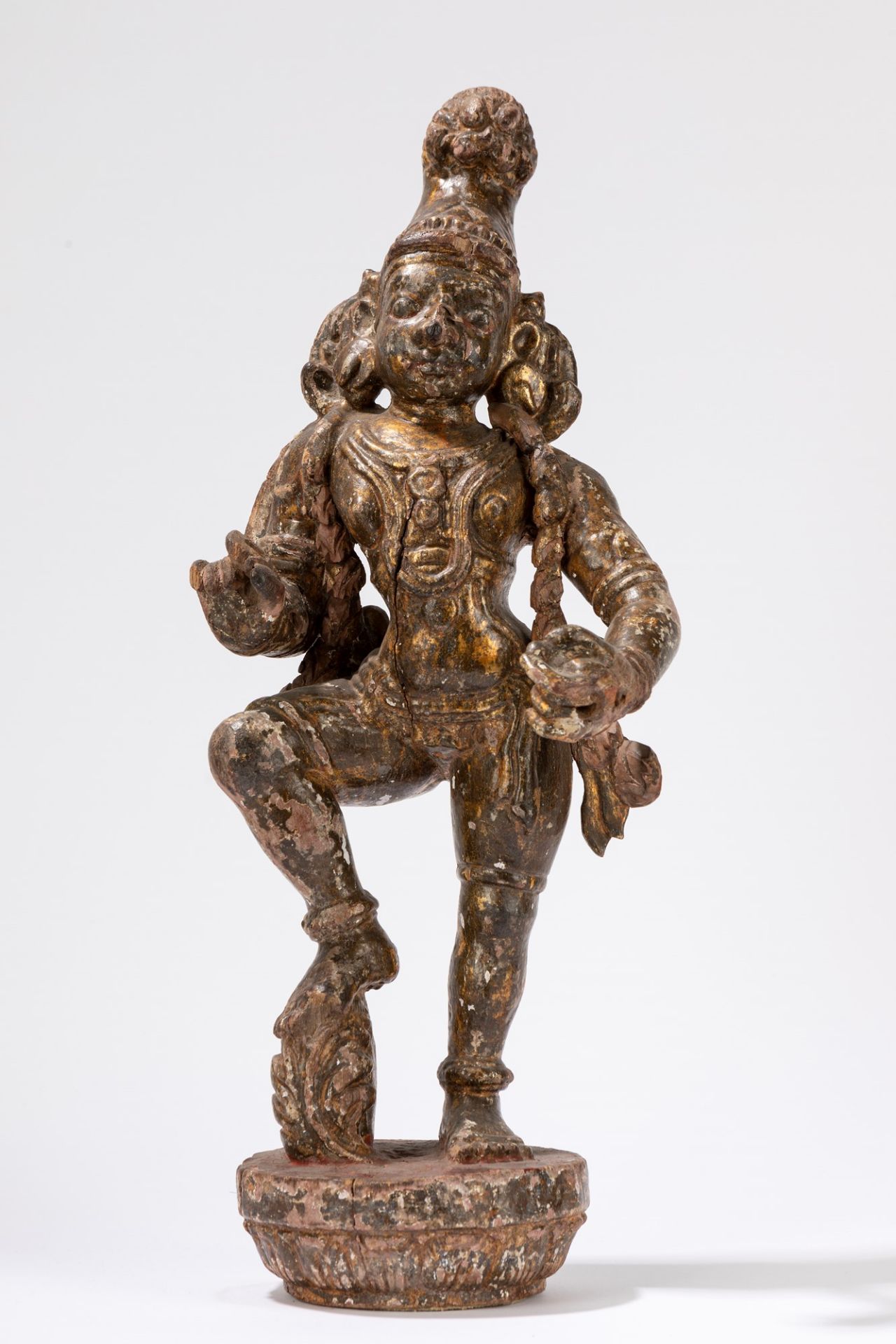 A part gilt wood dancing demon. South East Asia, late 19th century