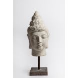 A white marble head of Buddha. India, 20th century