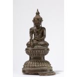 A seated bronze Buddha. Thailand, 19th century