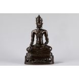 A bronze seated Buddha. South East Asia, 19th century