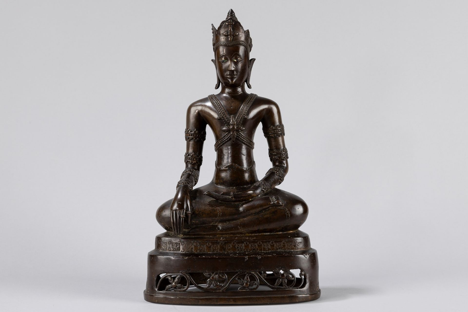 A bronze seated Buddha. South East Asia, 19th century