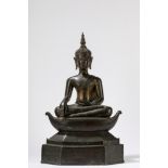 A seated bronze buddha. Thailand, 19th century