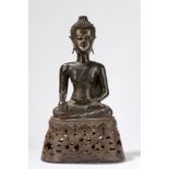 A seated bronze Buddha. Thailand, 19th century