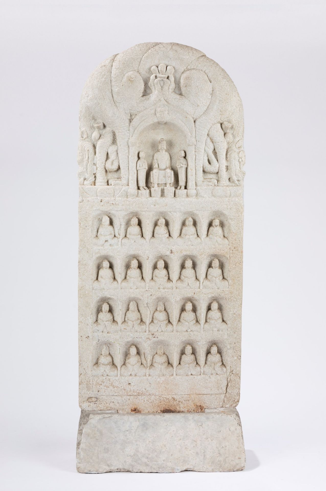 An antique Indian carved stone stele depicting Buddha - Image 2 of 3