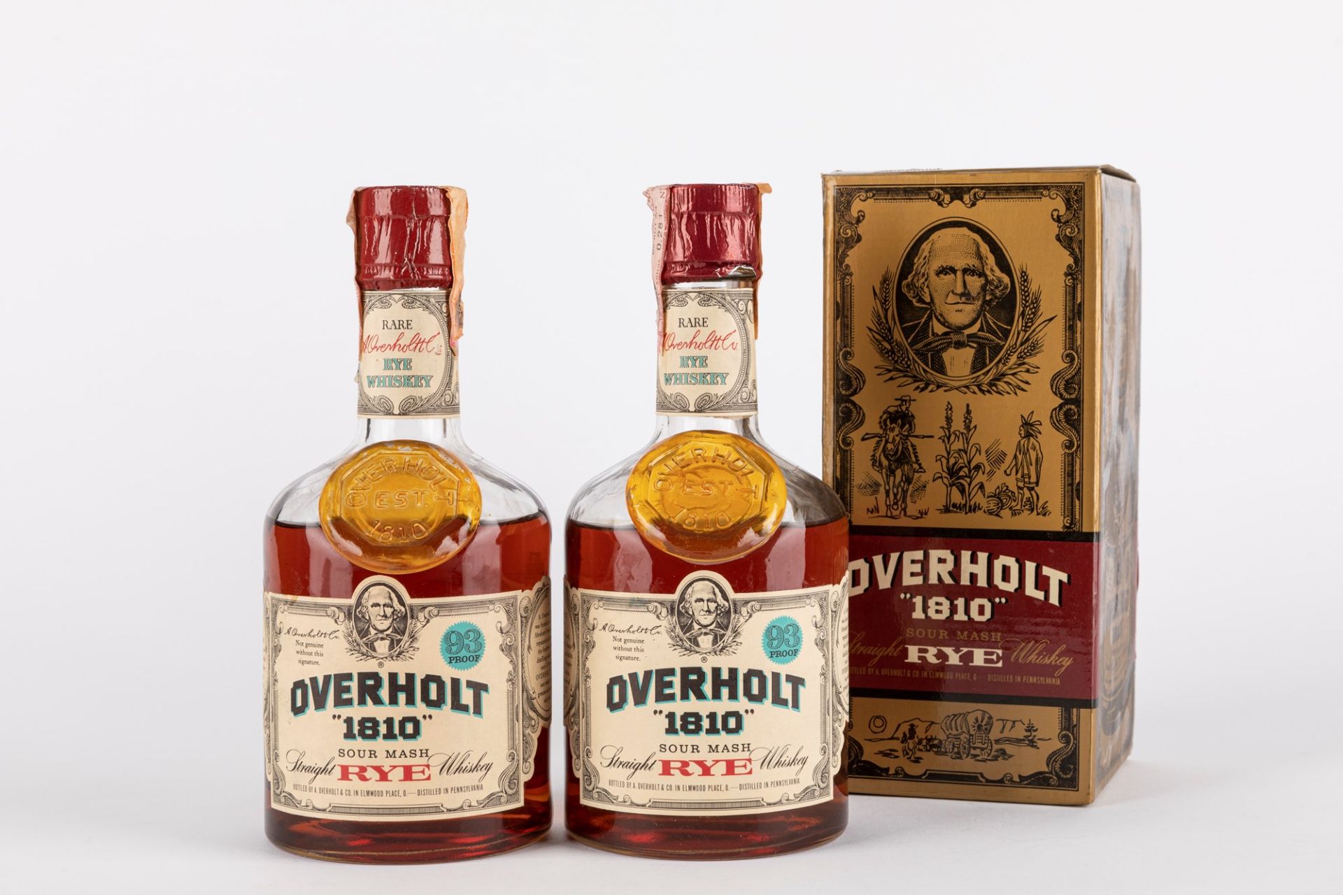 USA - Whisky / Overholt 1810 Straight Sour Mash Rye Whiskey (2 BT) (1967)