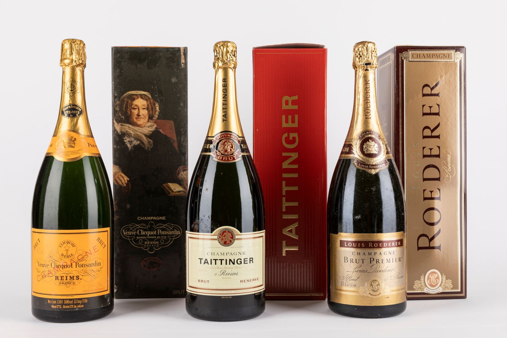 France - Champagne / Champagne Magnum: Taittinger, Louis Roederer, Veuve Clicquot (3 MG)