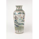 A large rouleau Famille Verte vase. China, Kangxi Period (1661-1722)