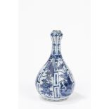 A blue and white pear shaped vase. China, Wanli Period (1572-1620)