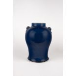 A blue porcelain vase. China, late 19th c.