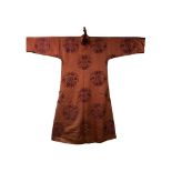 A silk winter robe. China, late Qing dynasty