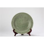 A celadon plate. China, late Yuan dynasty/ early Ming dynasty