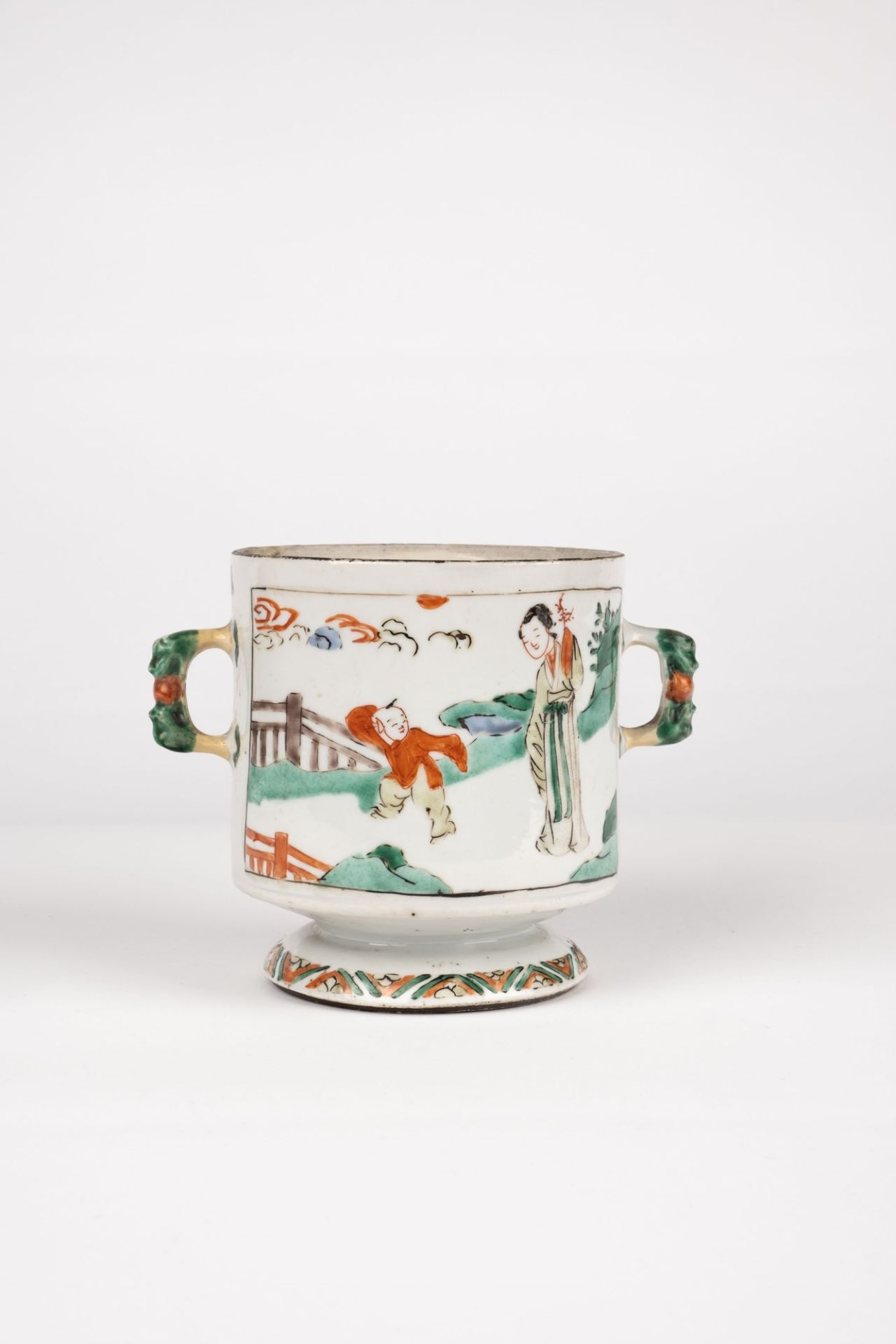 A two-handled Famille Verte vase. China, Kangxi Period (1661-1722) - Image 2 of 2