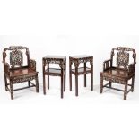 ☼ A pair of armachairs and two tables. China, early 20th c.