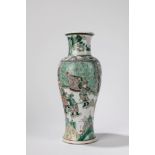 A Famille Verte baluster vase. China, late Qing dynasty