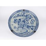 A large blue and white porcelain plate. Japan, 19th c.