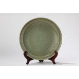 A celadon plate. China, late Yuan dynasty/ early Ming dynasty