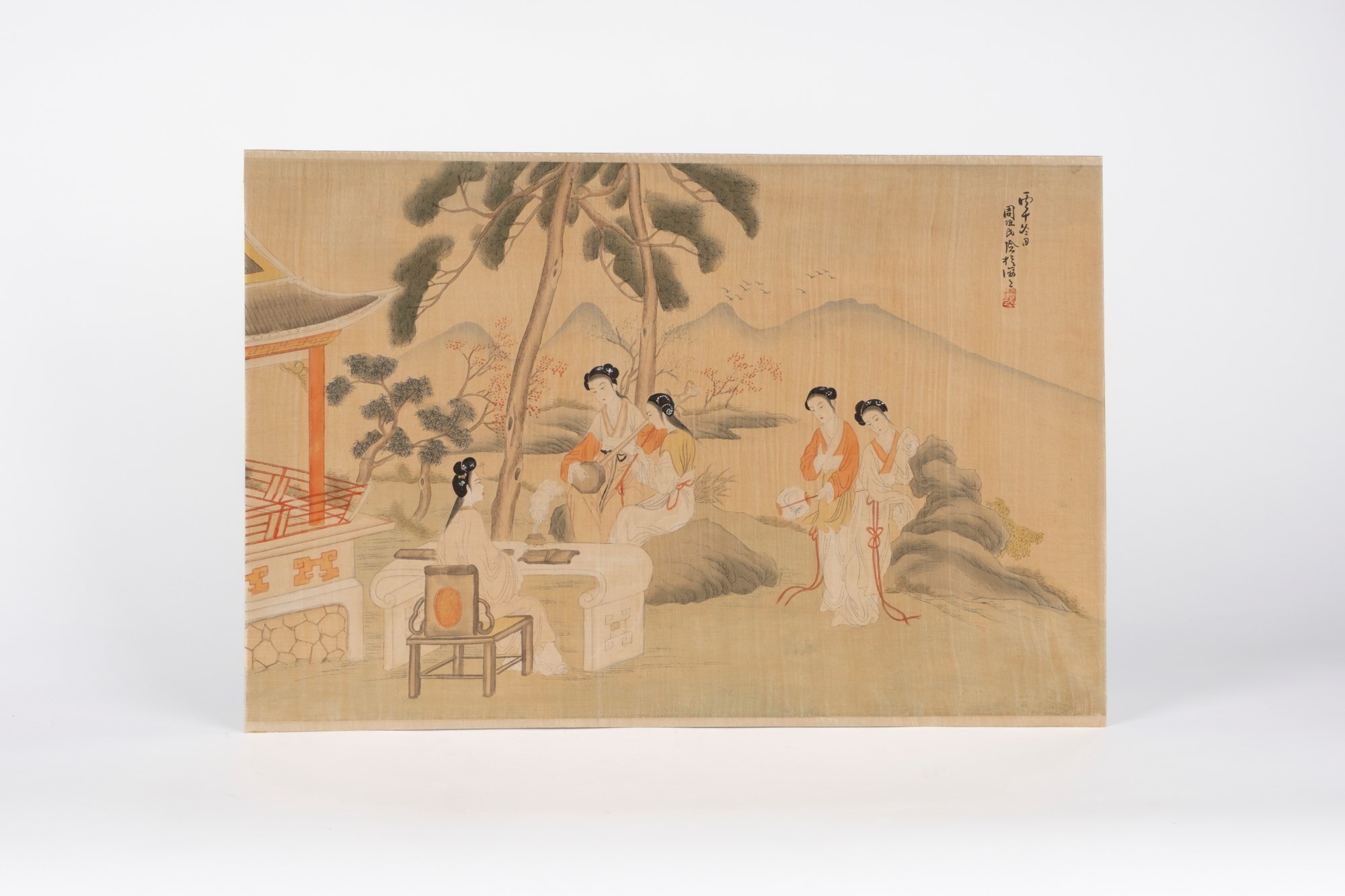 Five Japanese watercoloured prints. Japan, early 20th c. - Image 2 of 5